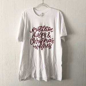 Mistletoe Kisses and Christmas Wishes Graphic T-shirt
